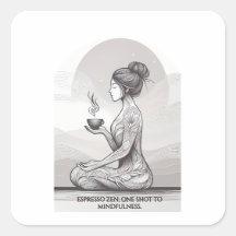 La meditación de Espresso Zen, un Buda caliente