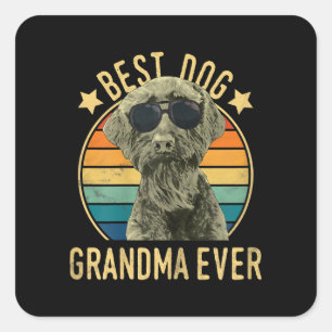 Pegatina Cuadrada La mejor abuela del perro jamás Schnauzer