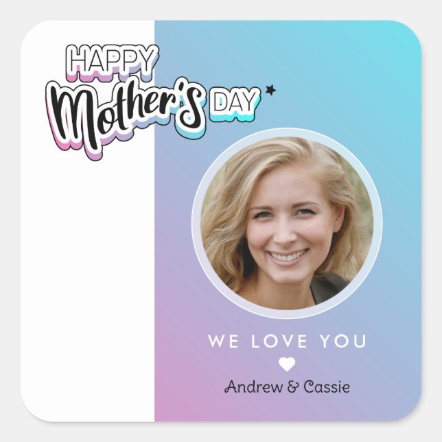 Pegatina Cuadrada La mejor madre de todos los tiempos (Anverso)