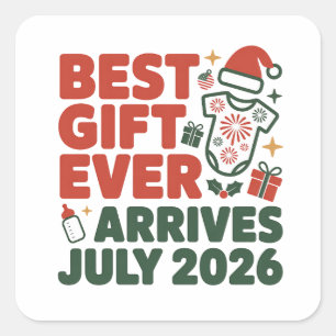 Pegatina Cuadrada La Mejor Navidad para Parejas Llega en Julio 2026