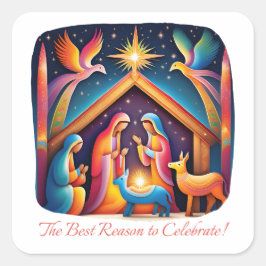 Pegatina Cuadrada La Mejor Razón Para Celebrar