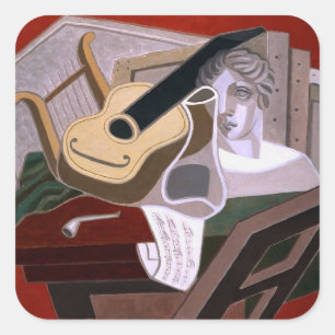 Pegatina Cuadrada La mesa del músico de Juan Gris