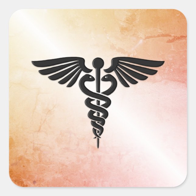 Pegatina Cuadrada La mirada médica del Caducto Rústico (Anverso)
