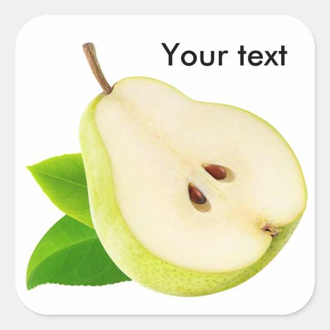 Pegatina Cuadrada La mitad de pera (Anverso)