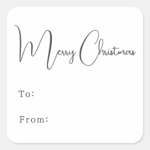 Pegatina Cuadrada La moderna Boho Feliz Navidad Desde