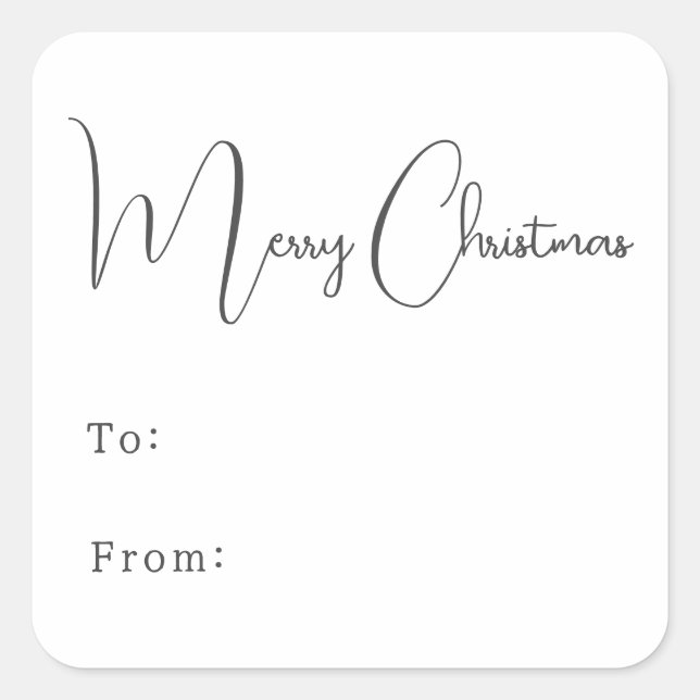 Pegatina Cuadrada La moderna Boho Feliz Navidad Desde (Anverso)