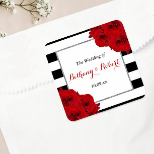 Pegatina Cuadrada La moderna colección de Bodas de lujo Moda - Roses