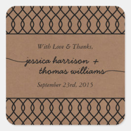 Pegatina Cuadrada La moderna y caprichosa colección de Bodas Kraft