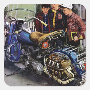 Pegatina Cuadrada La motocicleta de Tex