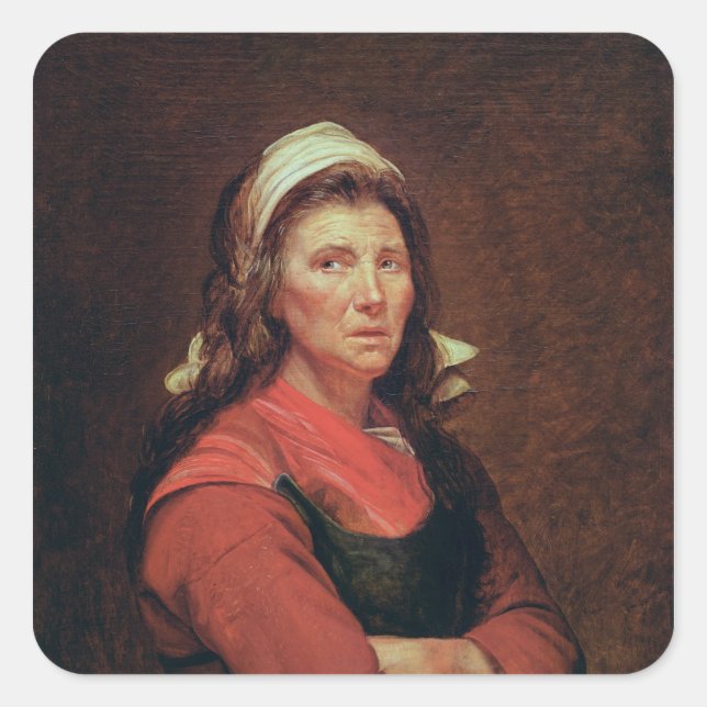 Pegatina Cuadrada La mujer del pueblo (Anverso)