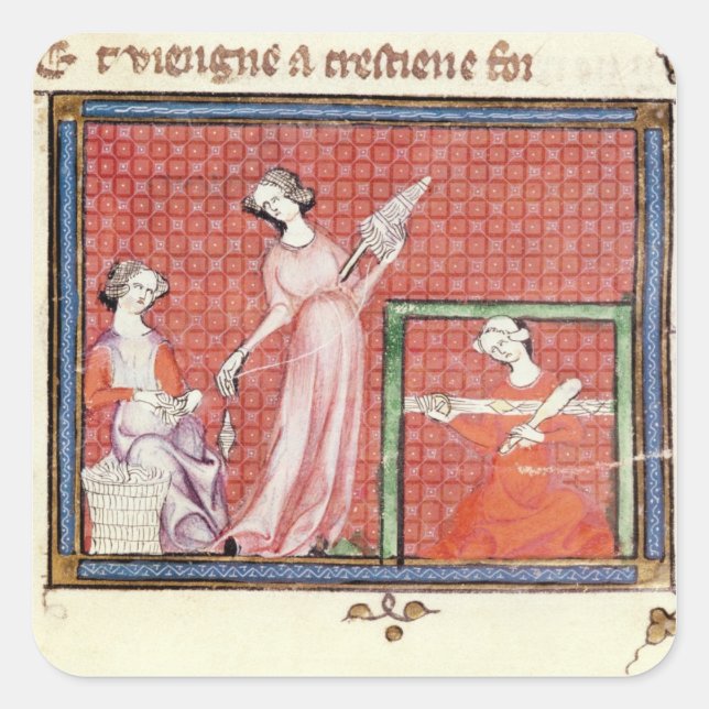 Pegatina Cuadrada La mujer fuerte de las escrituras girando (Anverso)