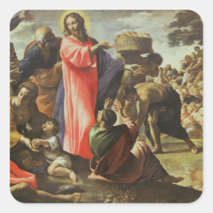 Pegatina Cuadrada La multiplicación de los palos y peces