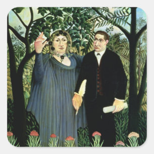 Pegatina Cuadrada La musa que inspira al poeta, 1908-09