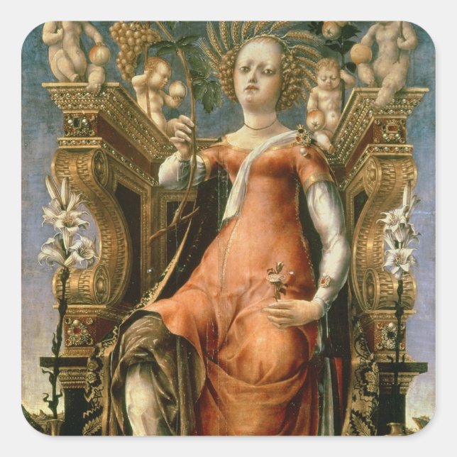 Pegatina Cuadrada La musa thalia (Anverso)