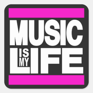 Pegatina Cuadrada La música es mi rosa de la vida