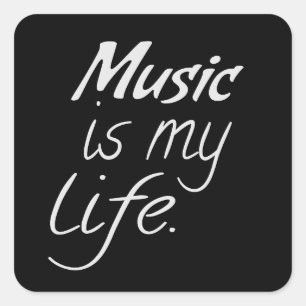 Pegatina Cuadrada La música es mi vida