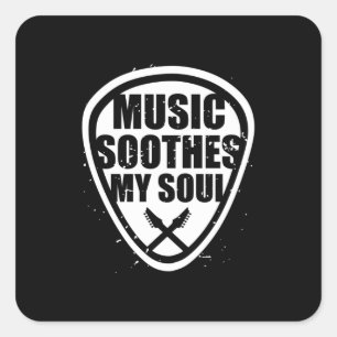Pegatina Cuadrada La música suaviza mi alma