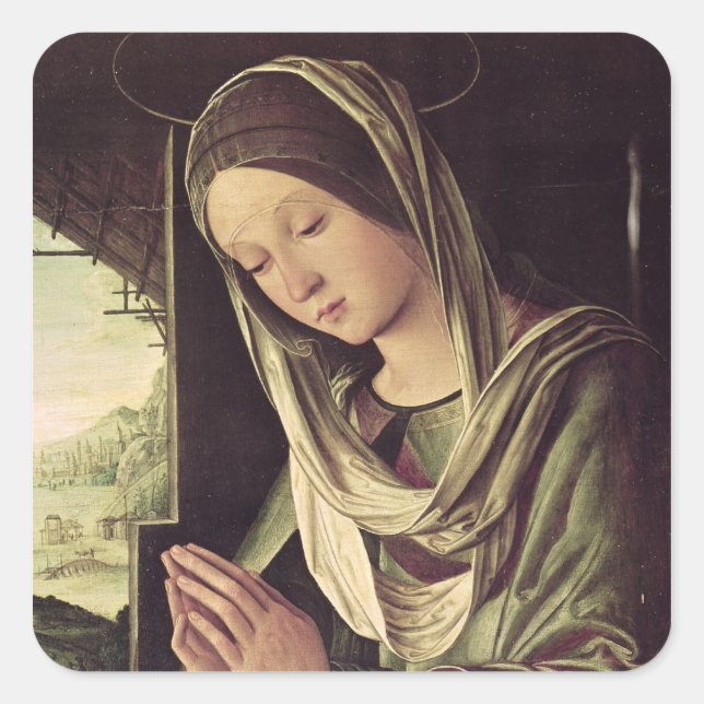 Pegatina Cuadrada La Natividad, c.1490 (Anverso)