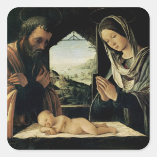 Pegatina Cuadrada La Natividad, c.1490