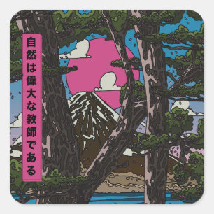 Pegatina Cuadrada La naturaleza es un gran profesor