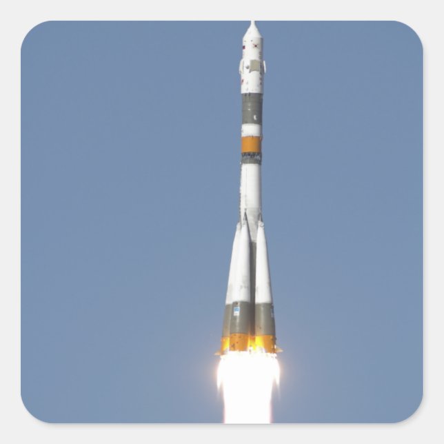 Pegatina Cuadrada La nave espacial Soyuz TMA-12 (Anverso)