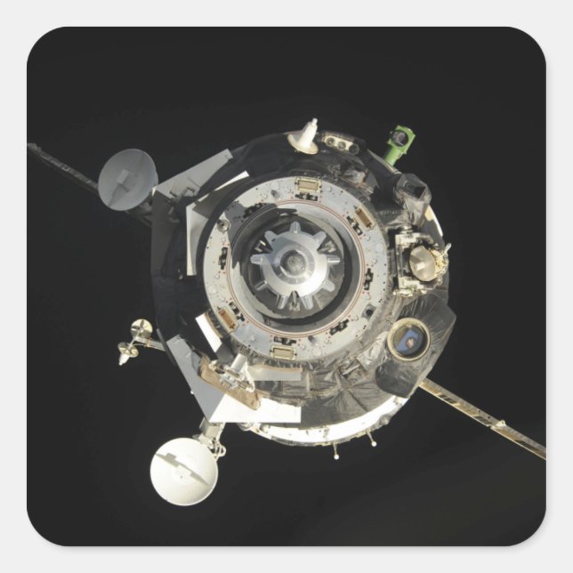 Pegatina Cuadrada La nave espacial Soyuz TMA-17 (Anverso)