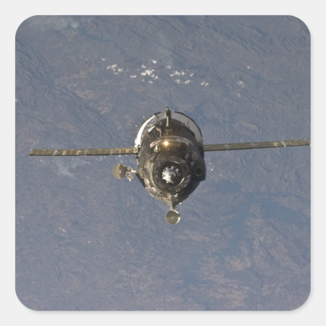 Pegatina Cuadrada La nave espacial Soyuz TMA-19 2 (Anverso)