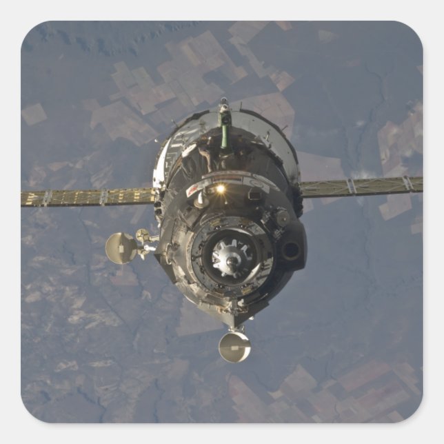 Pegatina Cuadrada La nave espacial Soyuz TMA-19 3 (Anverso)