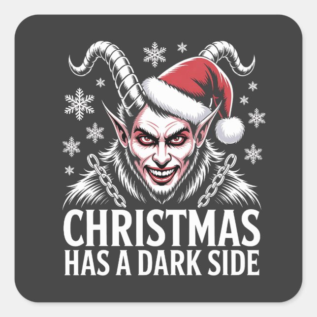 Pegatina Cuadrada La Navidad tiene un lado oscuro (Anverso)