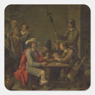 Pegatina Cuadrada La negación de San Pedro, 1646 (aceite en lona)