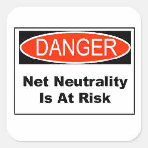 Pegatina Cuadrada La Neutralidad Neta Está En Riesgo