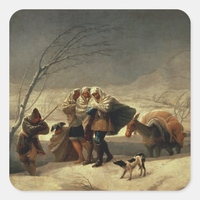 Pegatina Cuadrada La nevada, 1786-87 (Anverso)