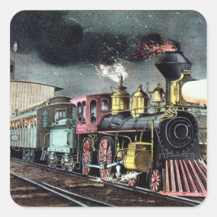 Pegatina Cuadrada La noche expresa: El comienzo