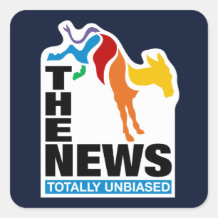 Pegatina Cuadrada La noticia:  Totalmente imparcial