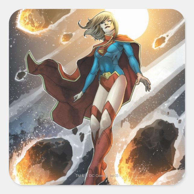 Pegatina Cuadrada La nueva 52 - Supergirl #1 (Anverso)