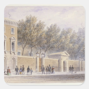 Pegatina Cuadrada La nueva entrada a Pasillo de los tenderos, 1854