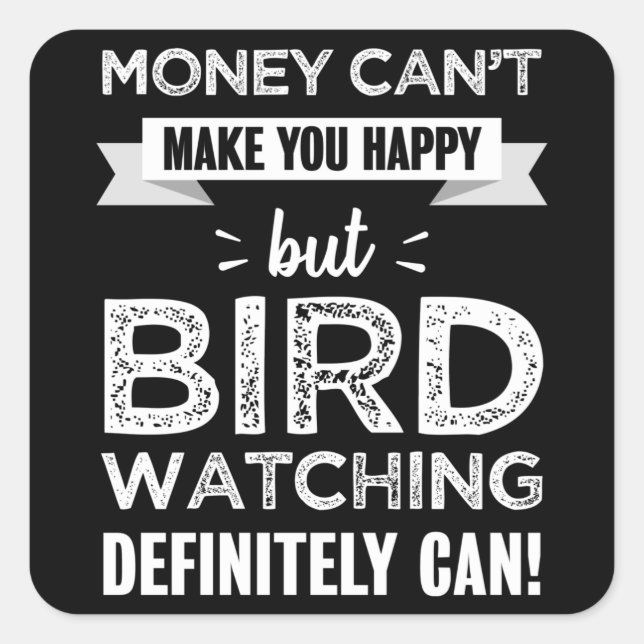 Pegatina Cuadrada La observación de aves te hace feliz (Anverso)