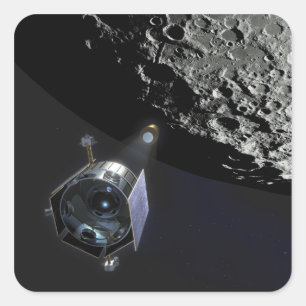 Pegatina Cuadrada La observación del CRater lunar
