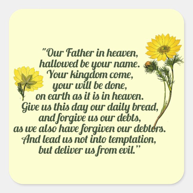 Pegatina Cuadrada La oración de los señores (Anverso)