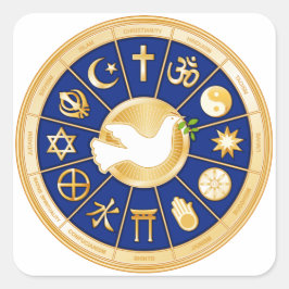 Pegatina Cuadrada La paloma de la paz