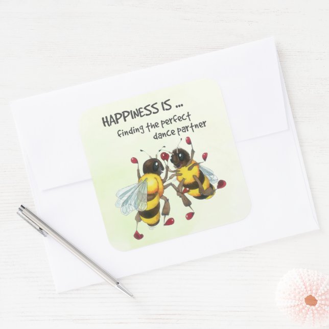 Pegatina Cuadrada La pareja de baile perfecta (Sobre)