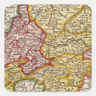 Pegatina Cuadrada La parte suroriental de Alemania