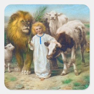 Pegatina Cuadrada La paz, 1896 por William Strutt