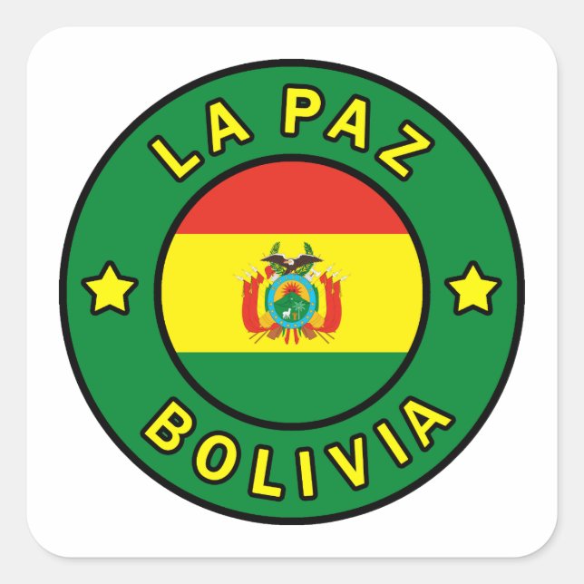 Pegatina Cuadrada La Paz Bolivia (Anverso)