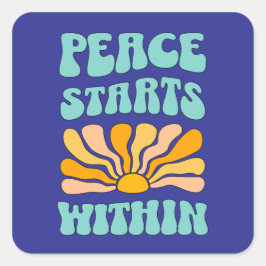 Pegatina Cuadrada La paz comienza en