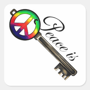 Pegatina Cuadrada La paz es clave