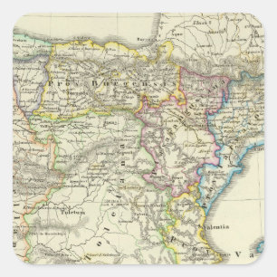 Pegatina Cuadrada La península ibérica a su iglesia