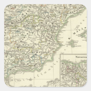 Pegatina Cuadrada La península ibérica desde el principio