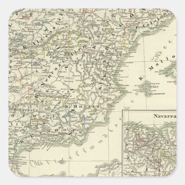 Pegatina Cuadrada La península ibérica desde el principio (Anverso)