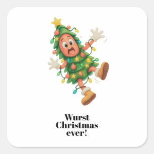 Pegatina Cuadrada ¡La peor Navidad de todos los tiempos! Salami dive
